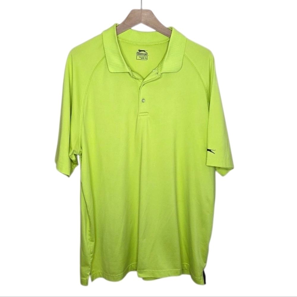 Slazenger | Bright Neon Green-Yellow Short Sleeve Golf Polo Size XL